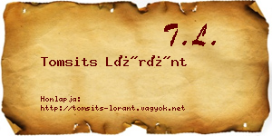 Tomsits Lóránt névjegykártya