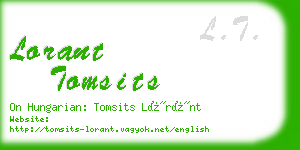 lorant tomsits business card